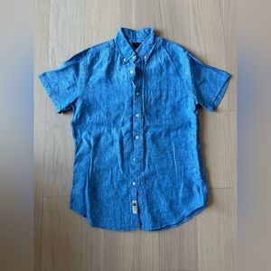 J.Crew Irish Linen Short Sleeve Button Up